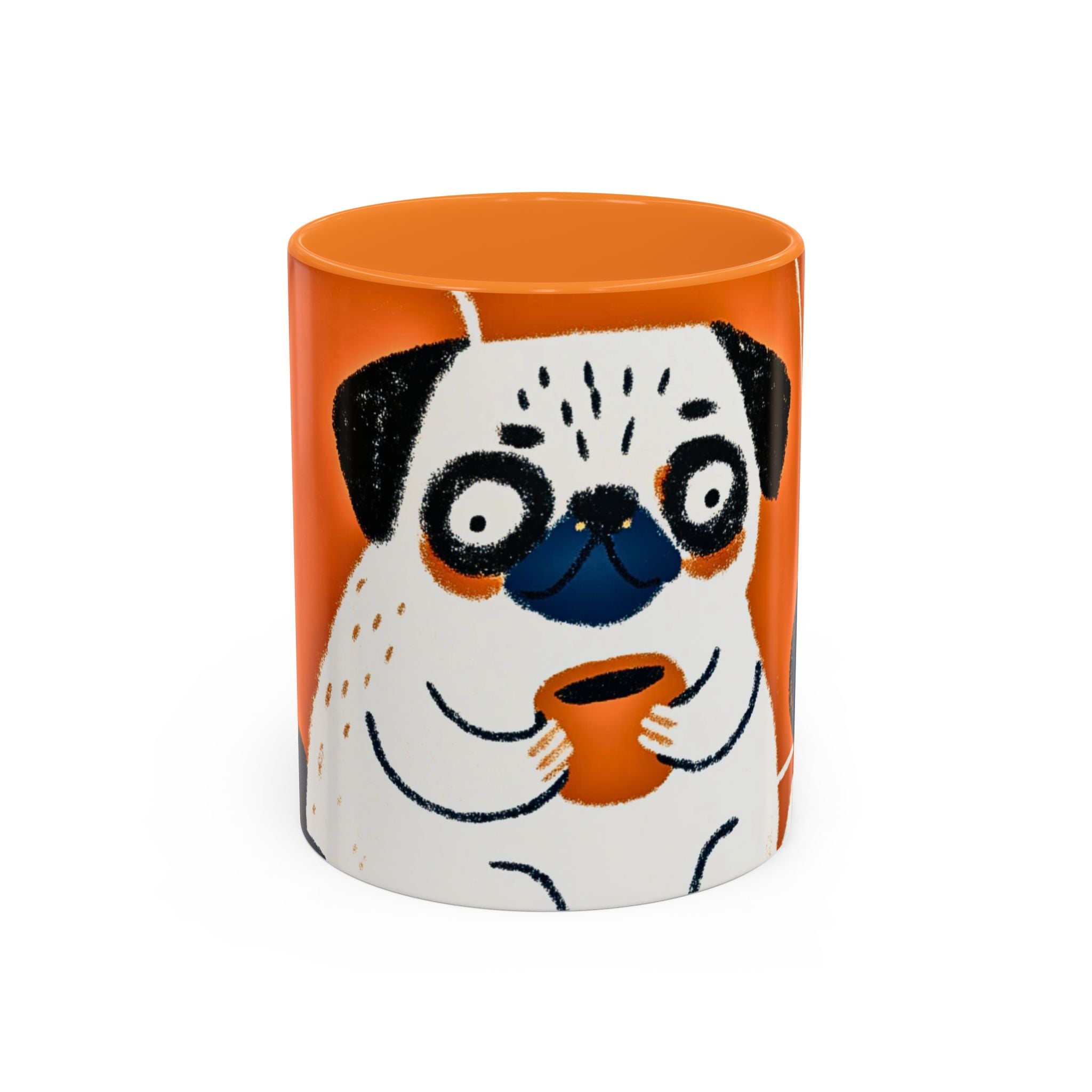 Vintage art Pug mug cup, pug Illustration Mug 11oz 15oz | Pug Mama Pug Dad Coffee Cup