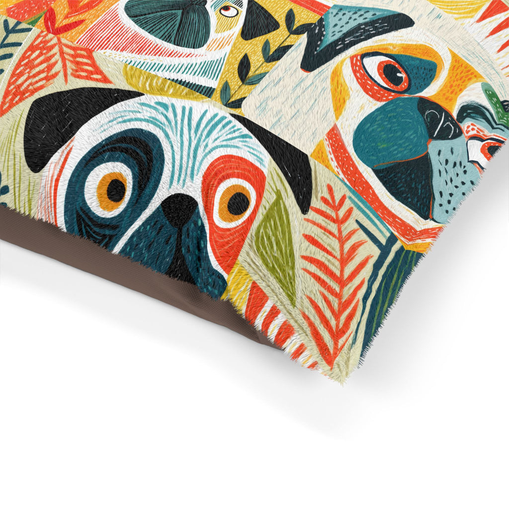Pug Pattern Pet Bed | Large Cute Pug Dog Pillow Cushion