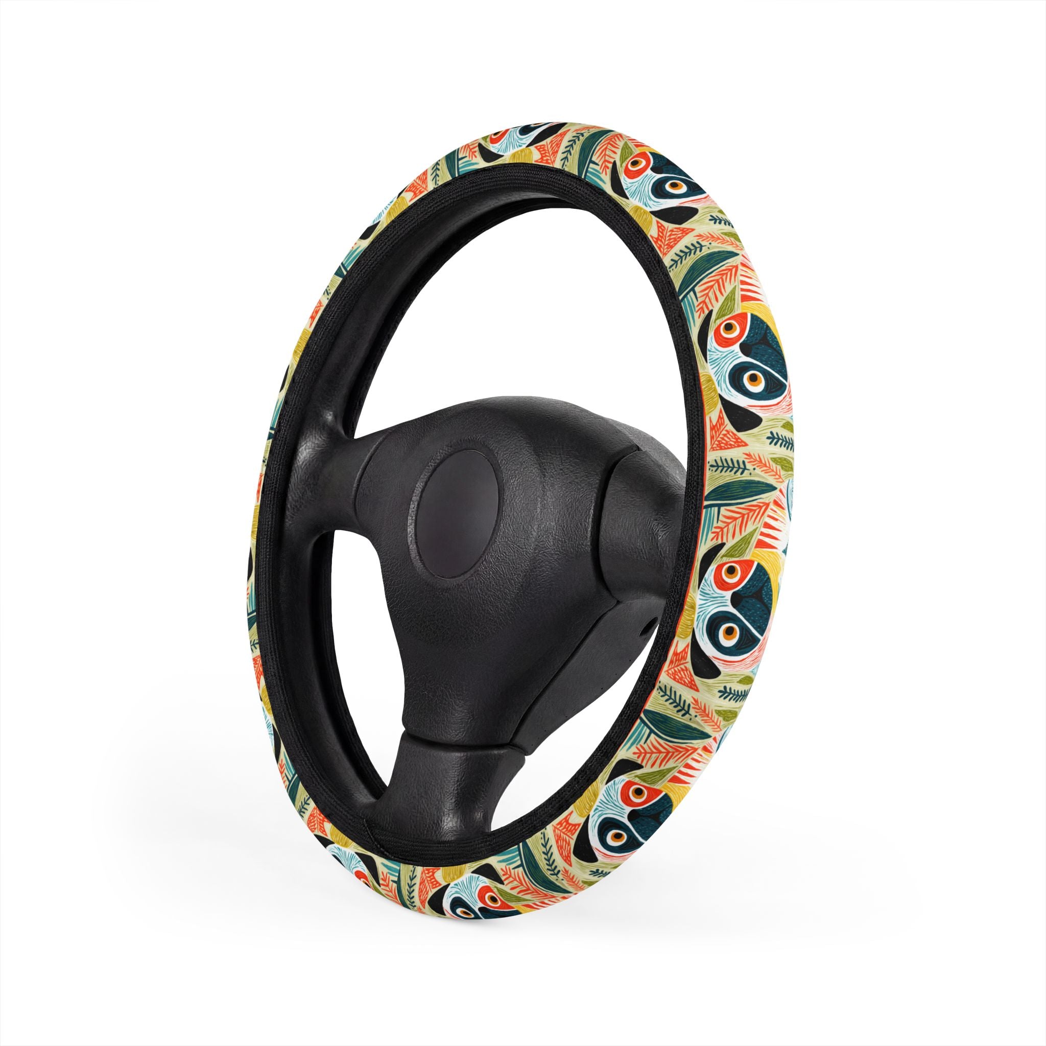Pug Pattern Steering Wheel Cover | Cute Pug Car Accessory, Pug Mom Dad Decor