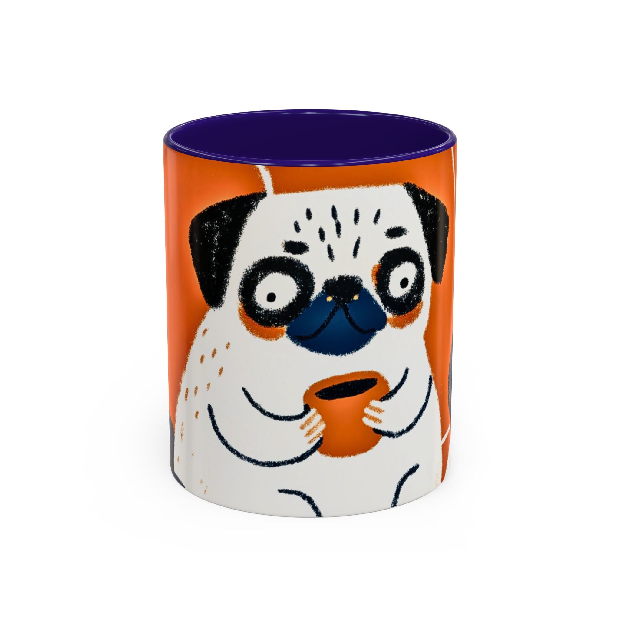 Vintage art Pug mug cup, pug Illustration Mug 11oz 15oz | Pug Mama Pug Dad Coffee Cup