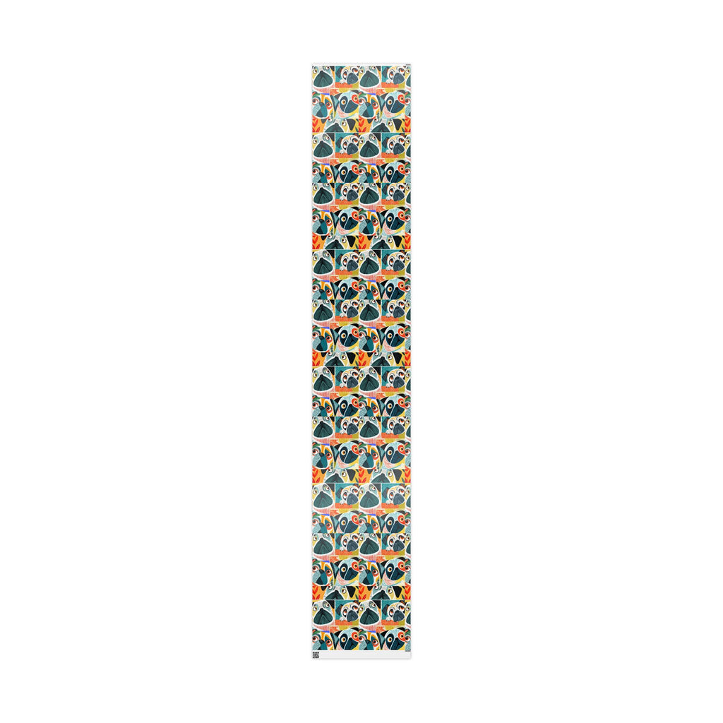 Funny Pug Faces Wrapping Papers | Scandinavian Midcentury Dog Pattern