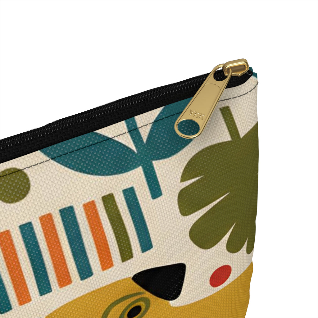 Retro Floral Pugs Pouch | Colorful Dog Accessory Pouch