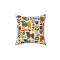 Mid Century Pug Accent Pillow Faux Suede Square Pillow | Pug Mama Home Decor