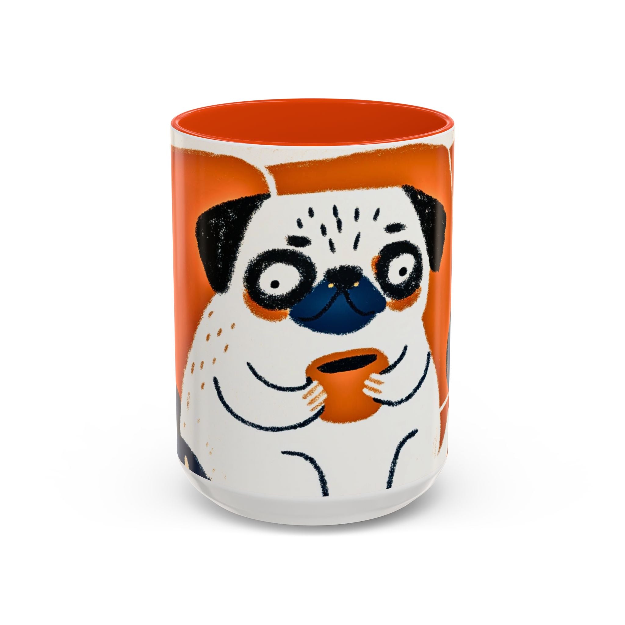 Vintage art Pug mug cup, pug Illustration Mug 11oz 15oz | Pug Mama Pug Dad Coffee Cup
