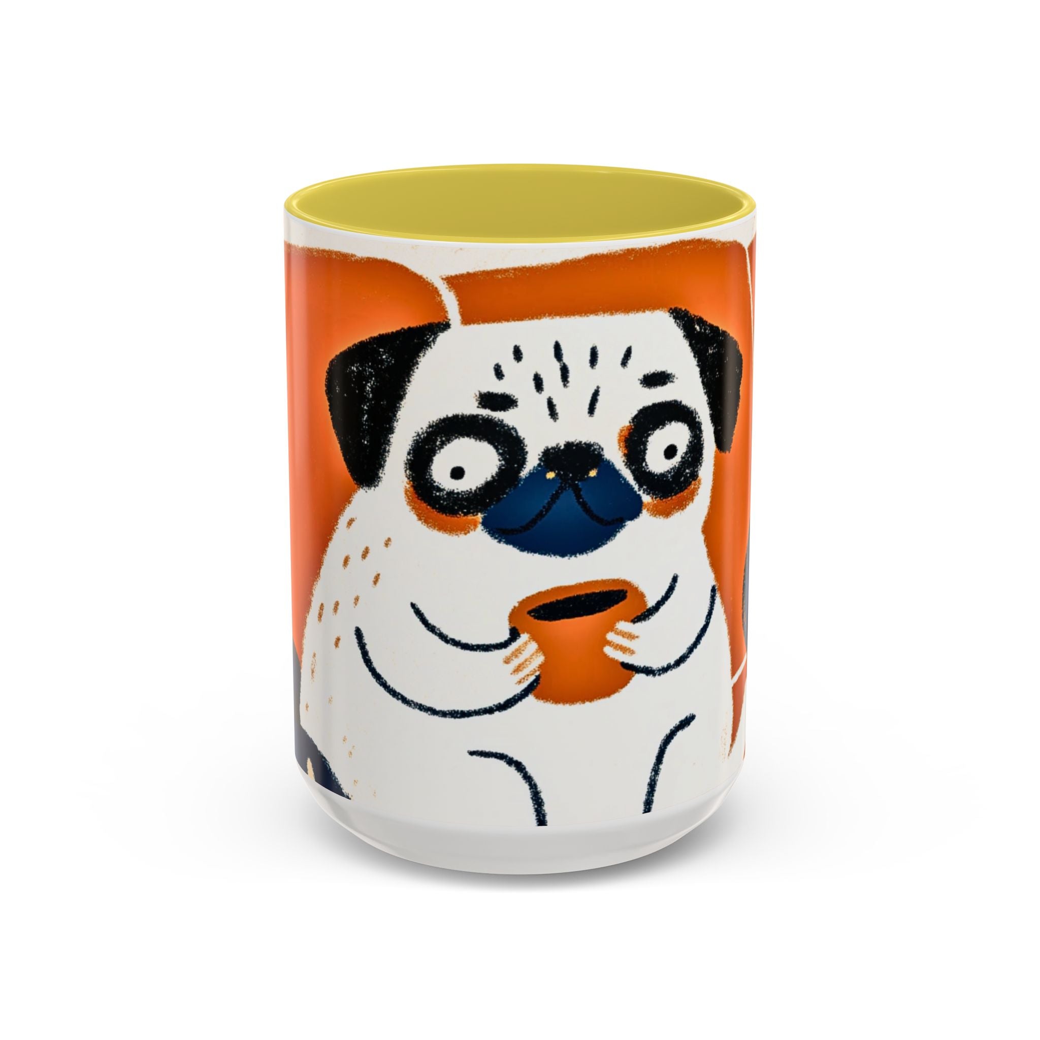 Vintage art Pug mug cup, pug Illustration Mug 11oz 15oz | Pug Mama Pug Dad Coffee Cup
