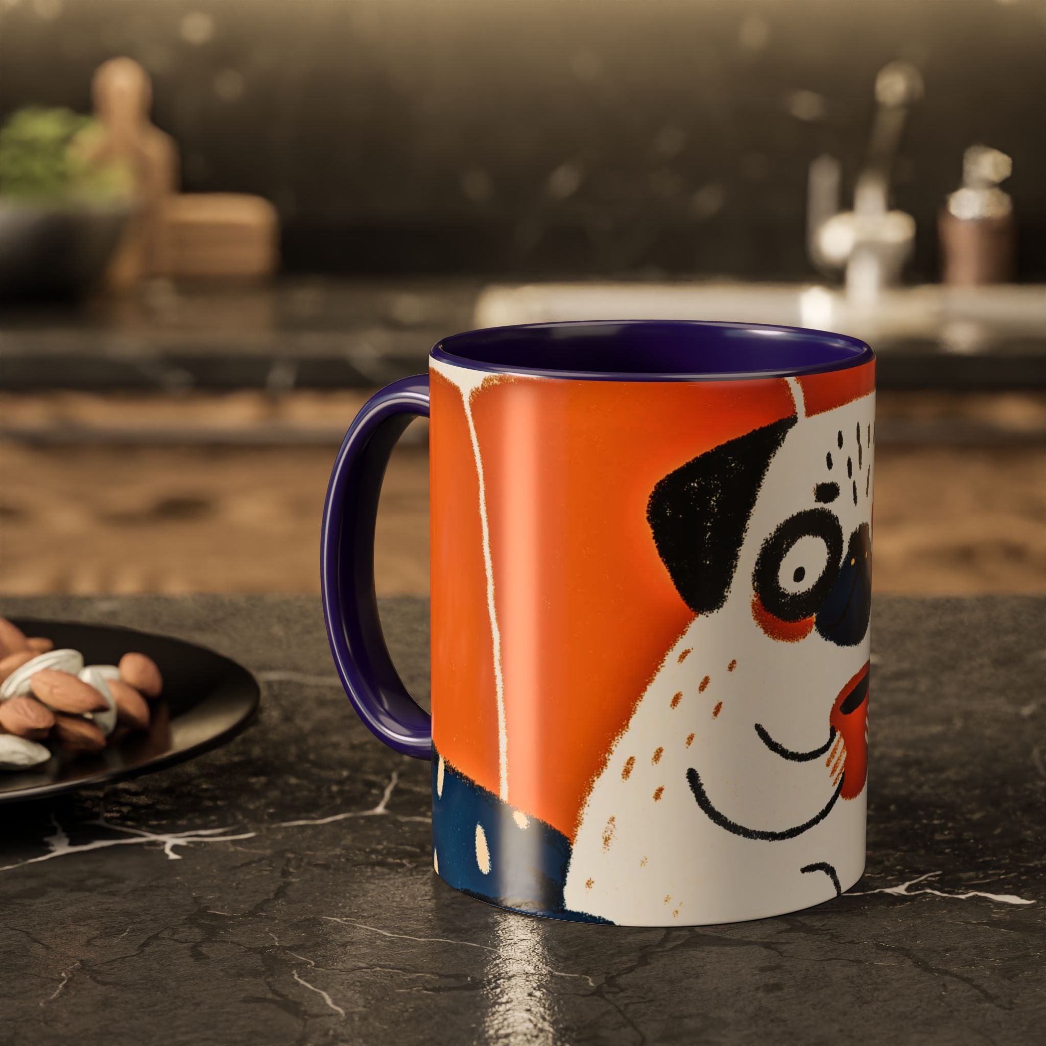 Vintage art Pug mug cup, pug Illustration Mug 11oz 15oz | Pug Mama Pug Dad Coffee Cup