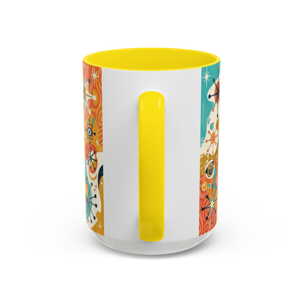 Midcentury Pug Illustration Accent Coffee Mug 11oz 15oz | Pug Mom Dad Pugtrovert