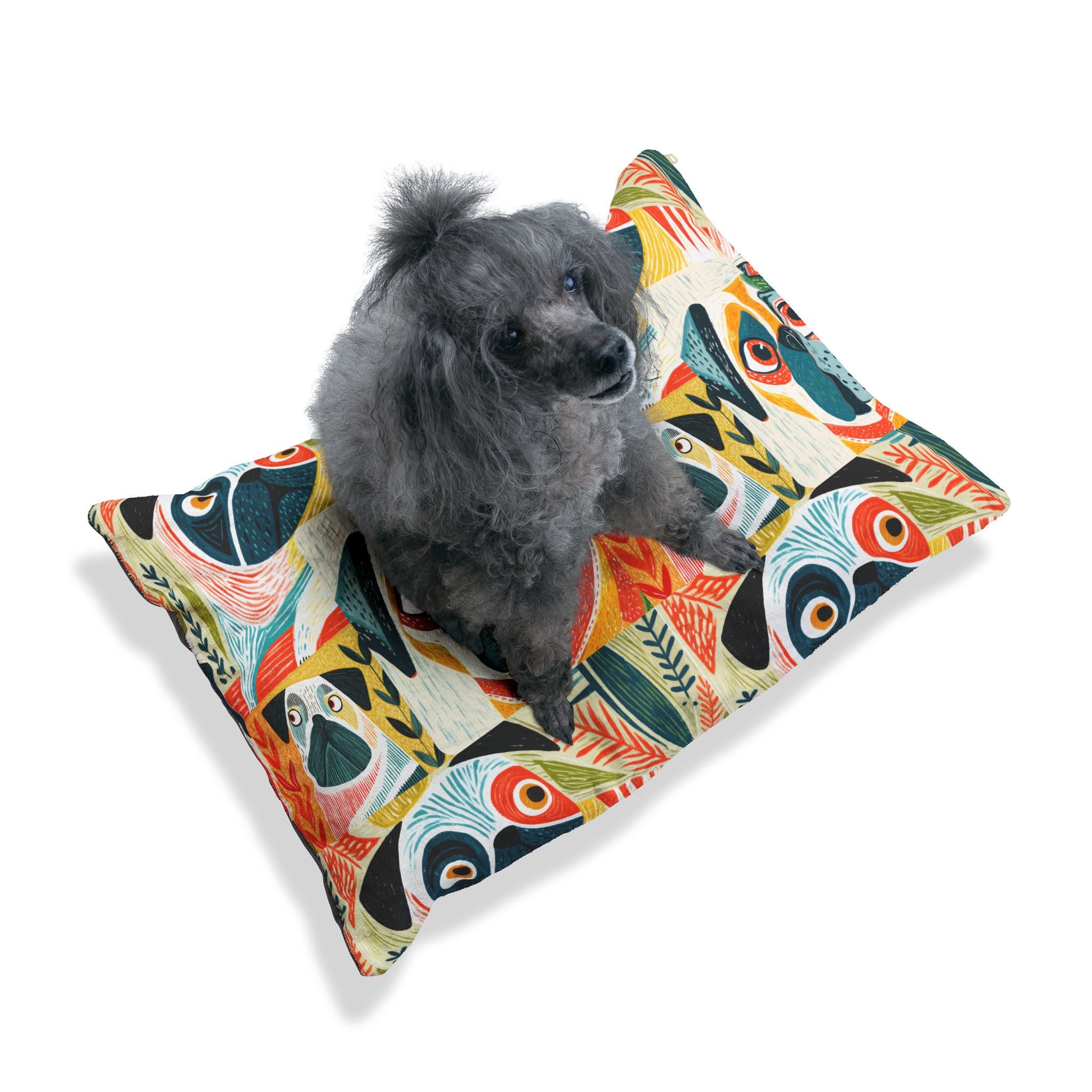 Pug Pattern Pet Bed | Large Cute Pug Dog Pillow Cushion