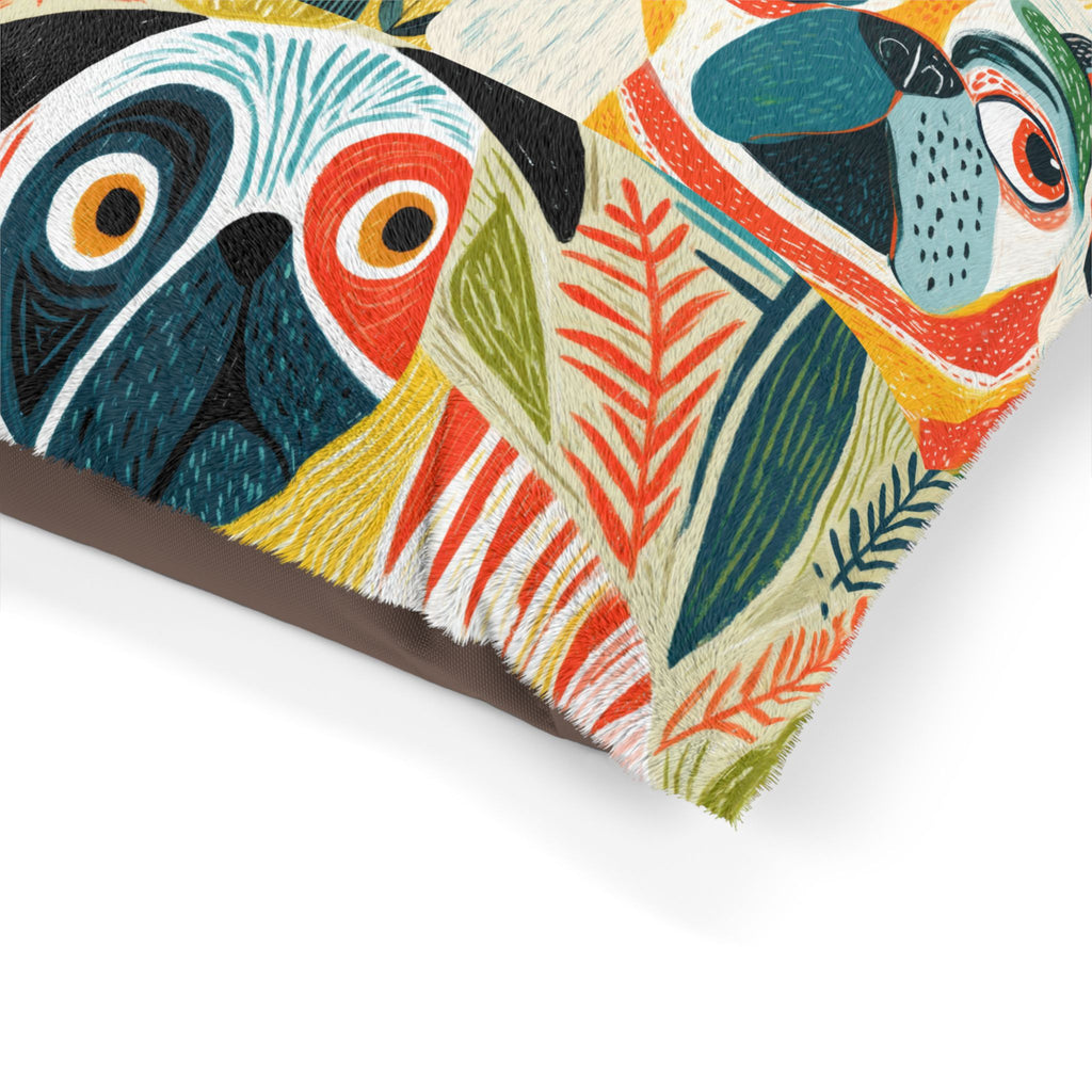 Pug Pattern Pet Bed | Large Cute Pug Dog Pillow Cushion