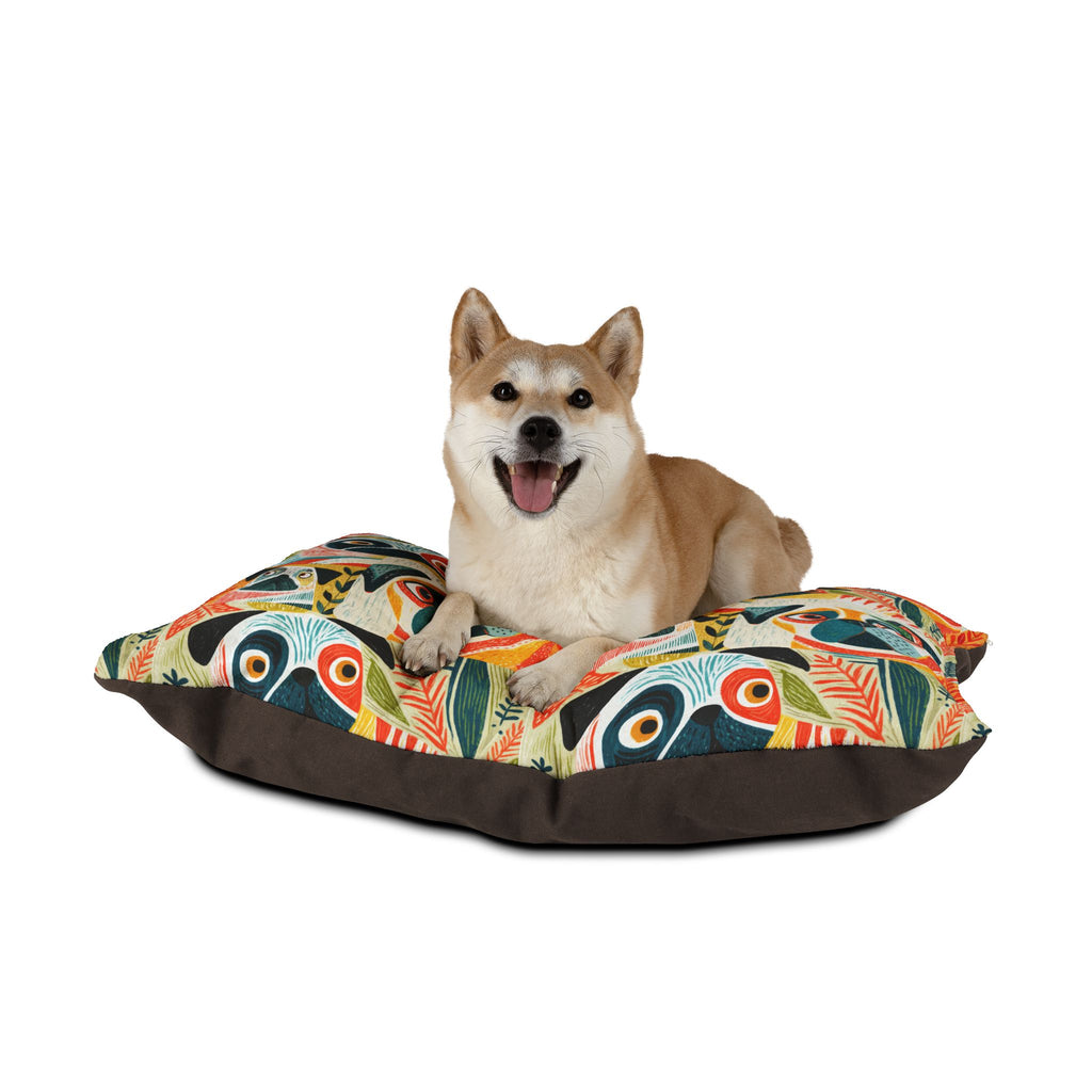 Pug Pattern Pet Bed | Large Cute Pug Dog Pillow Cushion