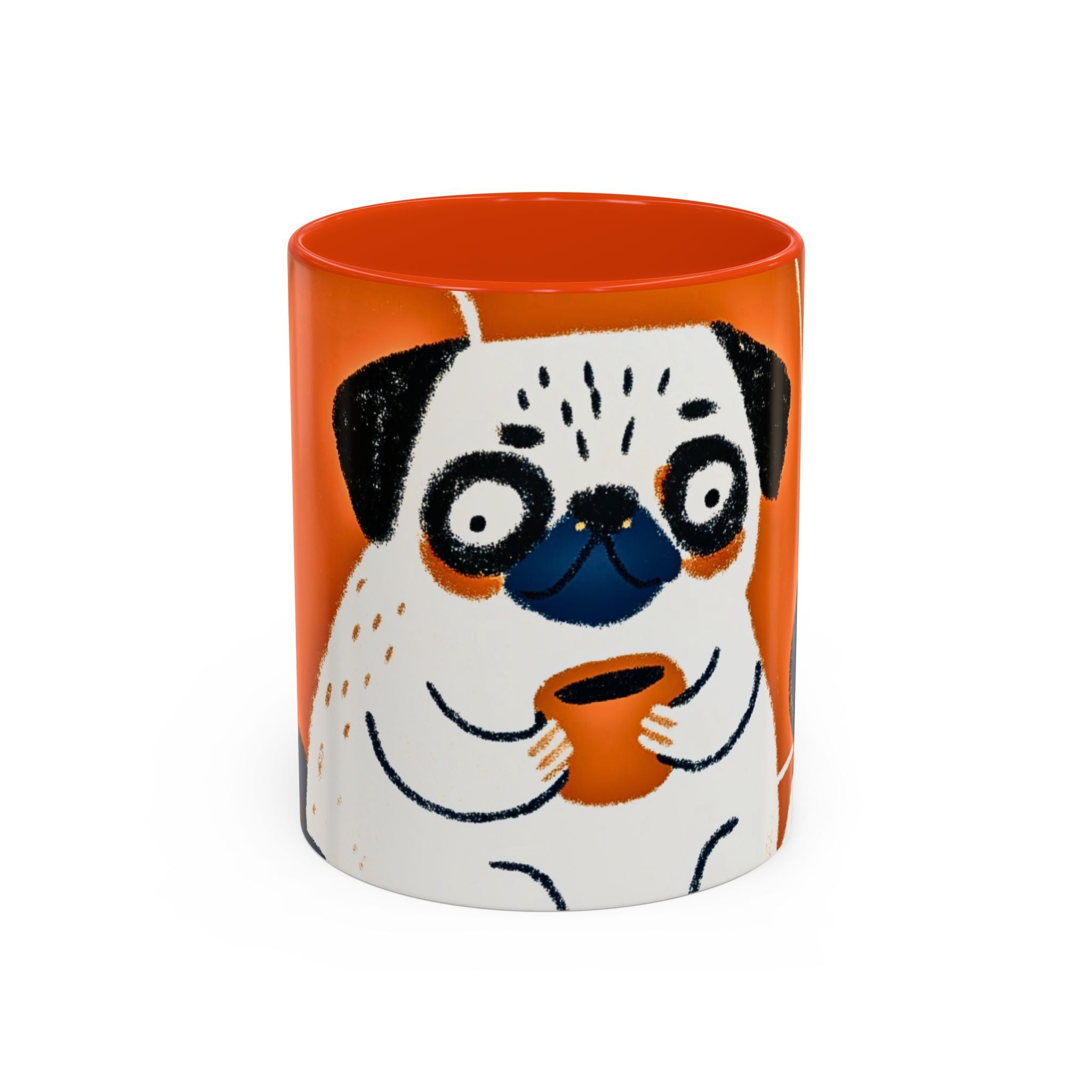 Vintage art Pug mug cup, pug Illustration Mug 11oz 15oz | Pug Mama Pug Dad Coffee Cup