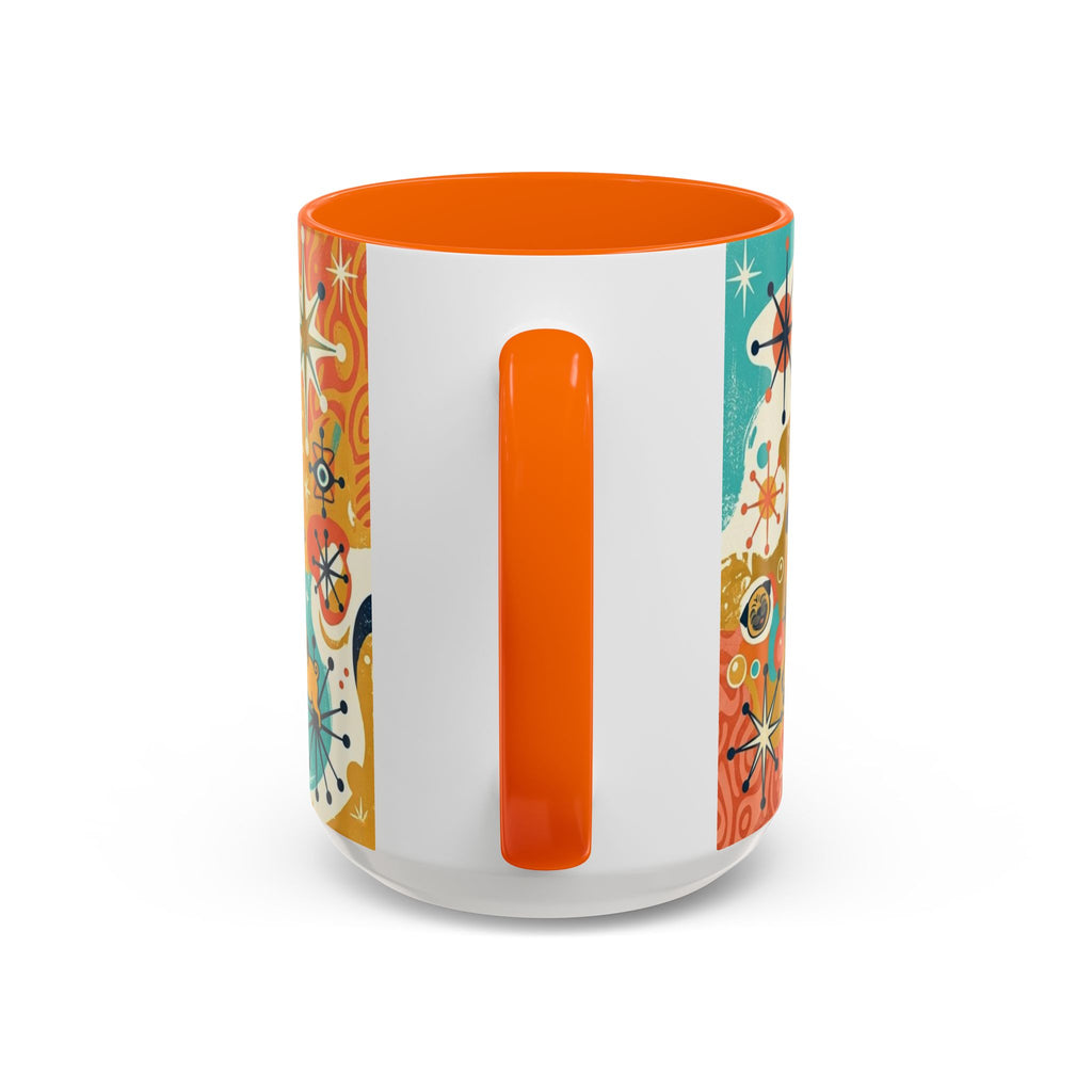 Midcentury Pug Illustration Accent Coffee Mug 11oz 15oz | Pug Mom Dad Pugtrovert