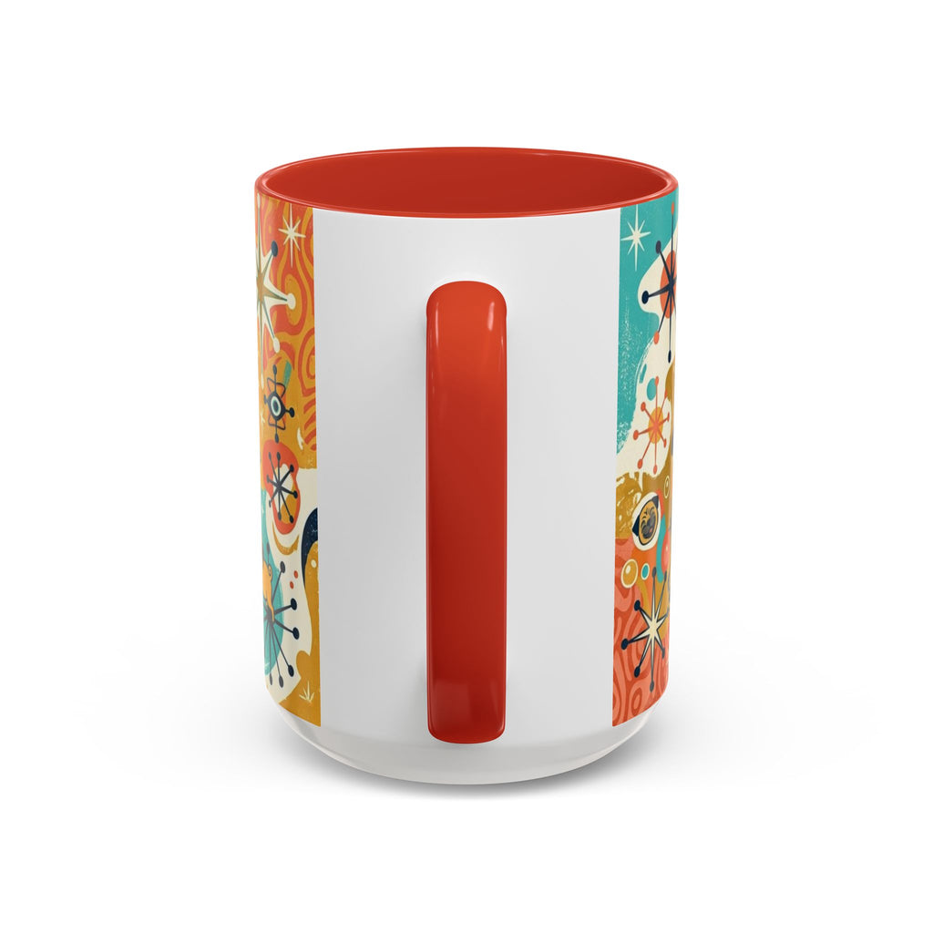 Midcentury Pug Illustration Accent Coffee Mug 11oz 15oz | Pug Mom Dad Pugtrovert