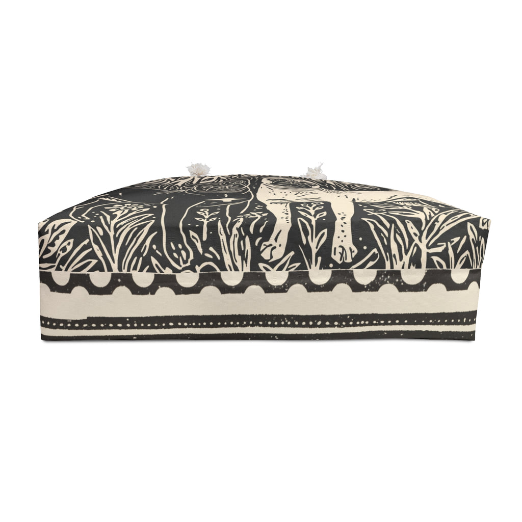 Pug Linocut Weekender Bag | Two sided Pug Art Tote, Pug Mom Travel Bag