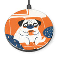 Retro Pug Art Wireless Charger | Pug Phone Charger, Pug Mom Desk Decor