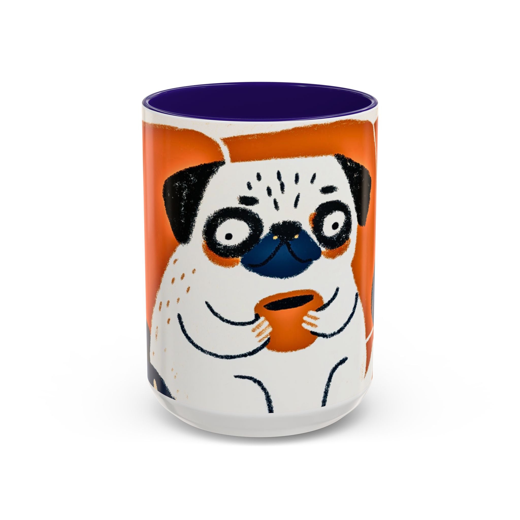 Vintage art Pug mug cup, pug Illustration Mug 11oz 15oz | Pug Mama Pug Dad Coffee Cup