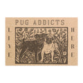 Linocut Pug Welcome Mat Doormat | Fawn & Black Pug Door Mat, Pug Lover Home Decor