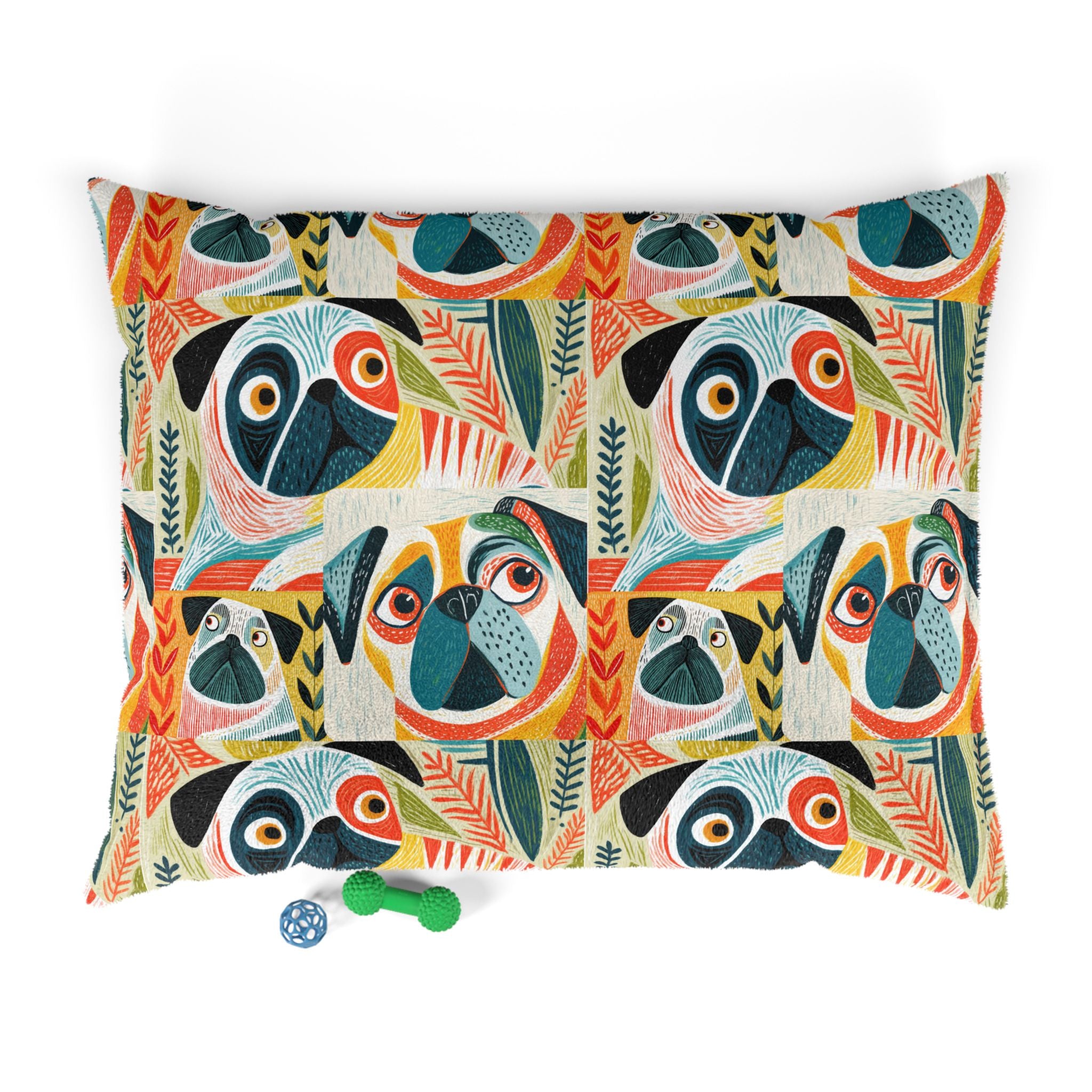 Pug Pattern Pet Bed | Large Cute Pug Dog Pillow Cushion