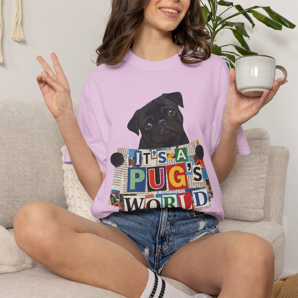 Cute Black Pug Mom T-Shirt | 90s Retro Pug Tee