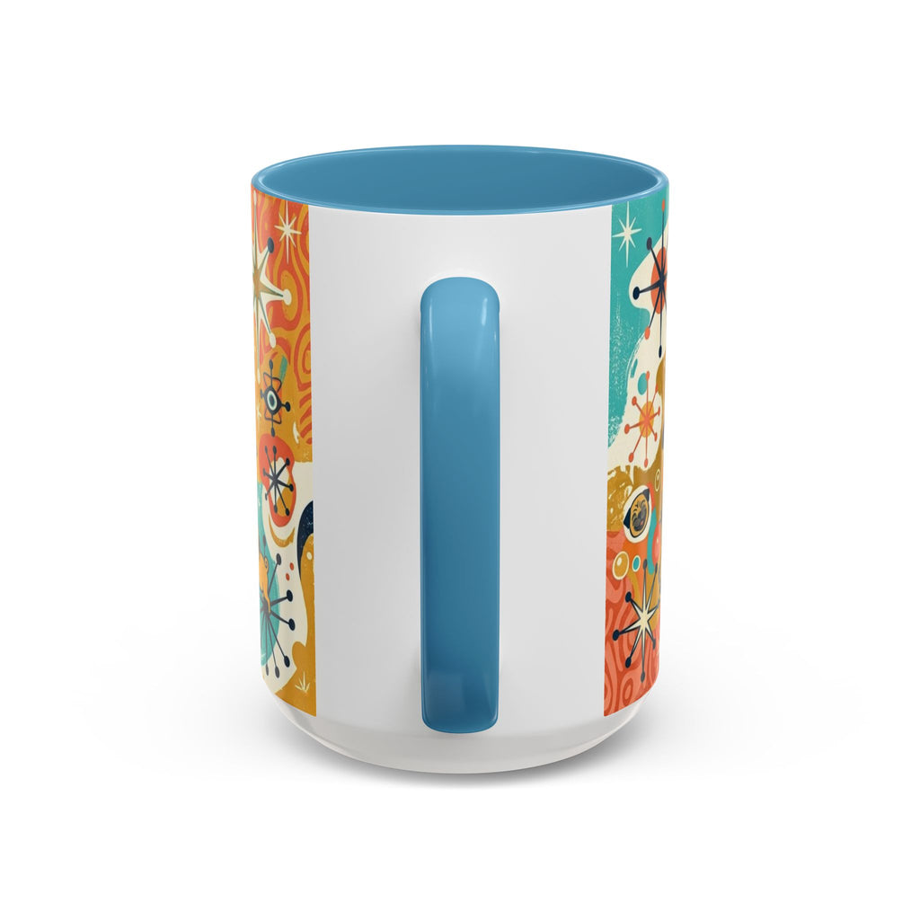 Midcentury Pug Illustration Accent Coffee Mug 11oz 15oz | Pug Mom Dad Pugtrovert