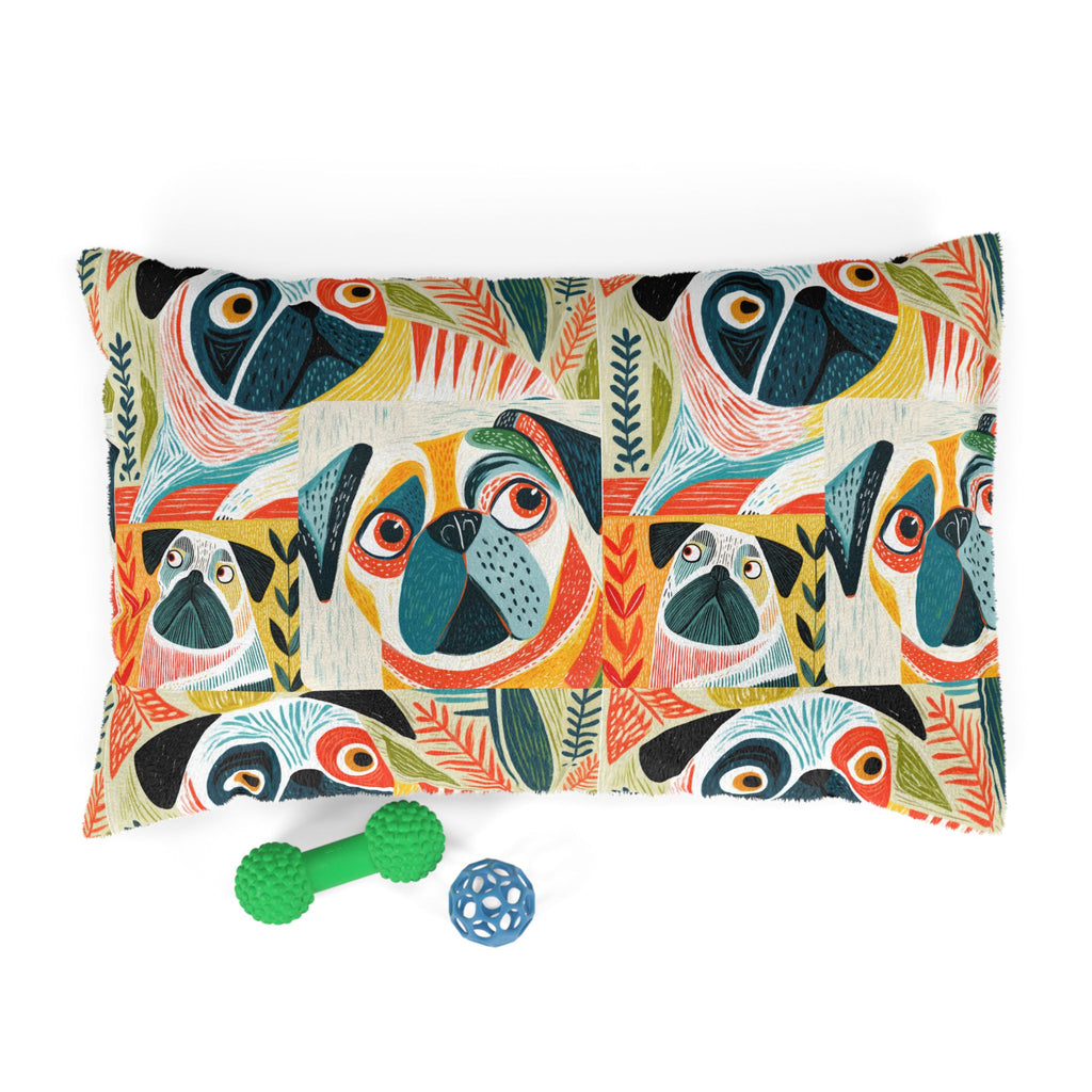 Pug Pattern Pet Bed | Large Cute Pug Dog Pillow Cushion