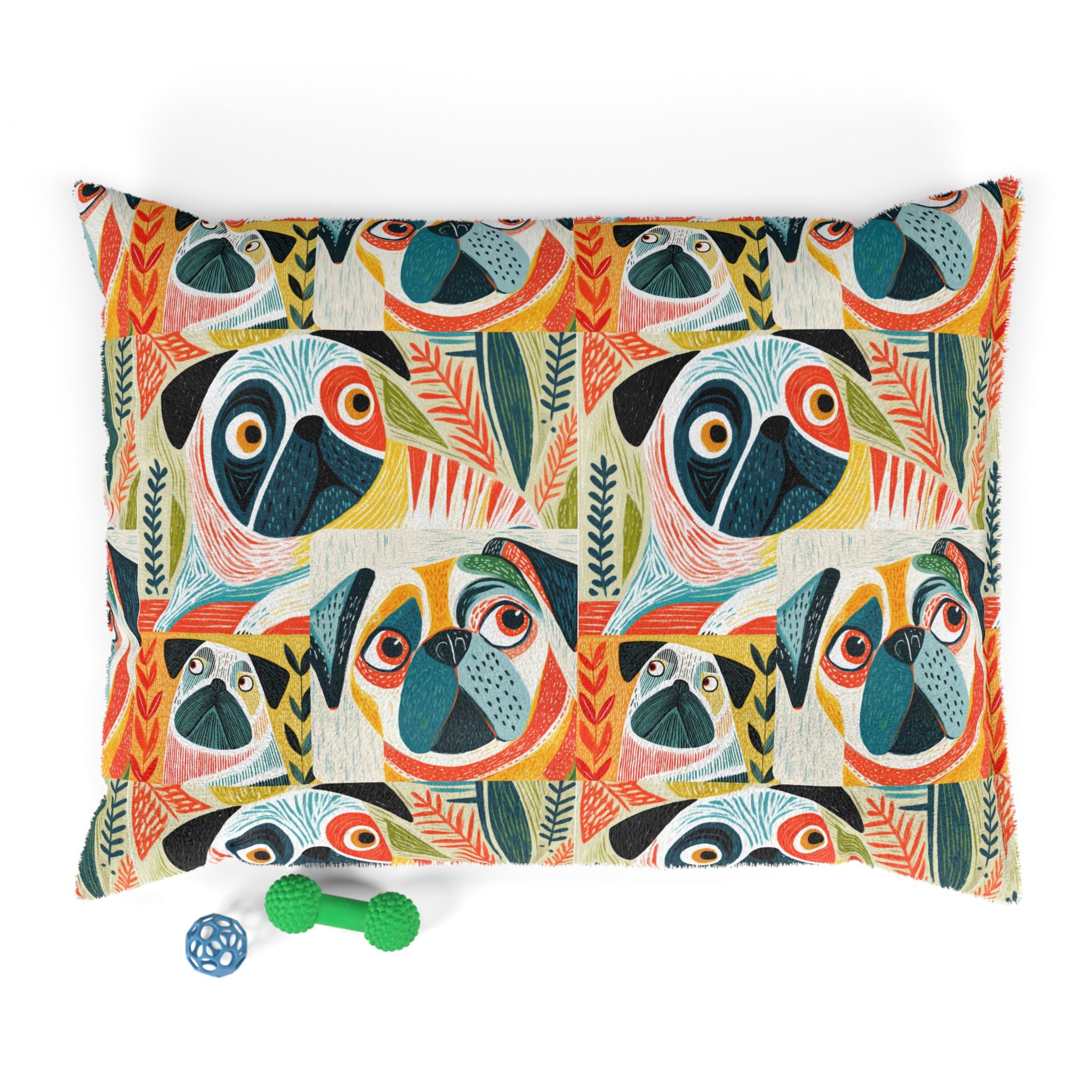 Pug Pattern Pet Bed | Large Cute Pug Dog Pillow Cushion