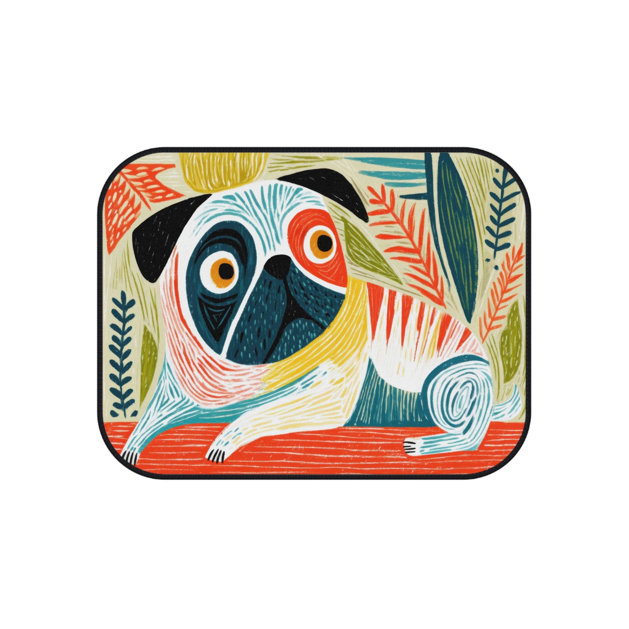 Pug Car Mats Set of 4 | Pug Car Decor, Pug Pattern Auto Accessories, Mothers Day Pug Gift for Pugtrovert