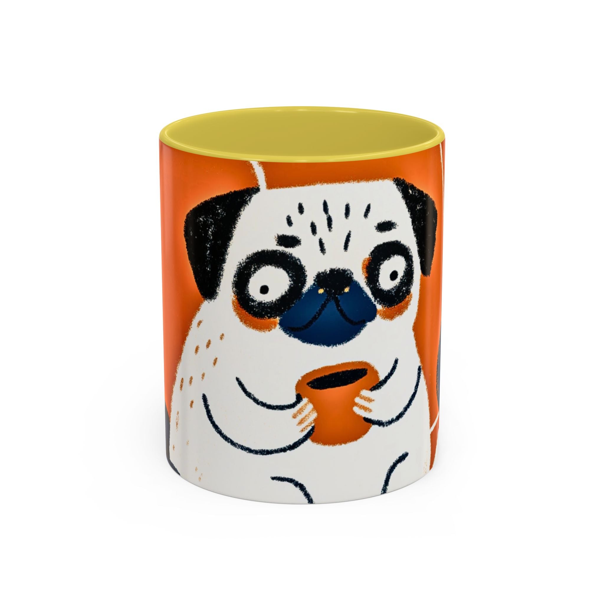 Vintage art Pug mug cup, pug Illustration Mug 11oz 15oz | Pug Mama Pug Dad Coffee Cup