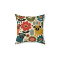 Mid Century Pug Accent Pillow Faux Suede Square Pillow | Pug Mama Home Decor