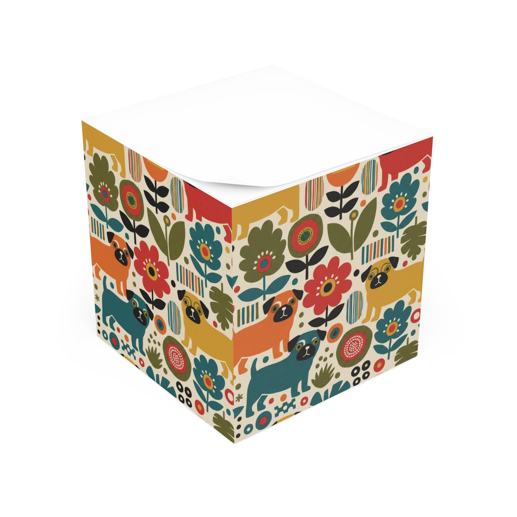 Vintage Pug Note Cube | Pug Sticky Notes Desk Cube, 700 Pages